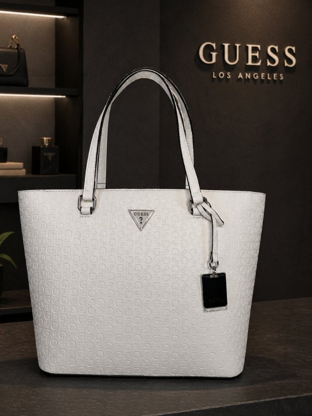 GUESS white hand bag
